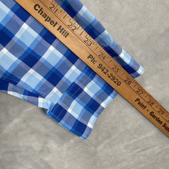 Vineyard Vines Shirt men's XL Button Down OTG On-The-Go Performance Plaid Blue - Picture 9 of 12
